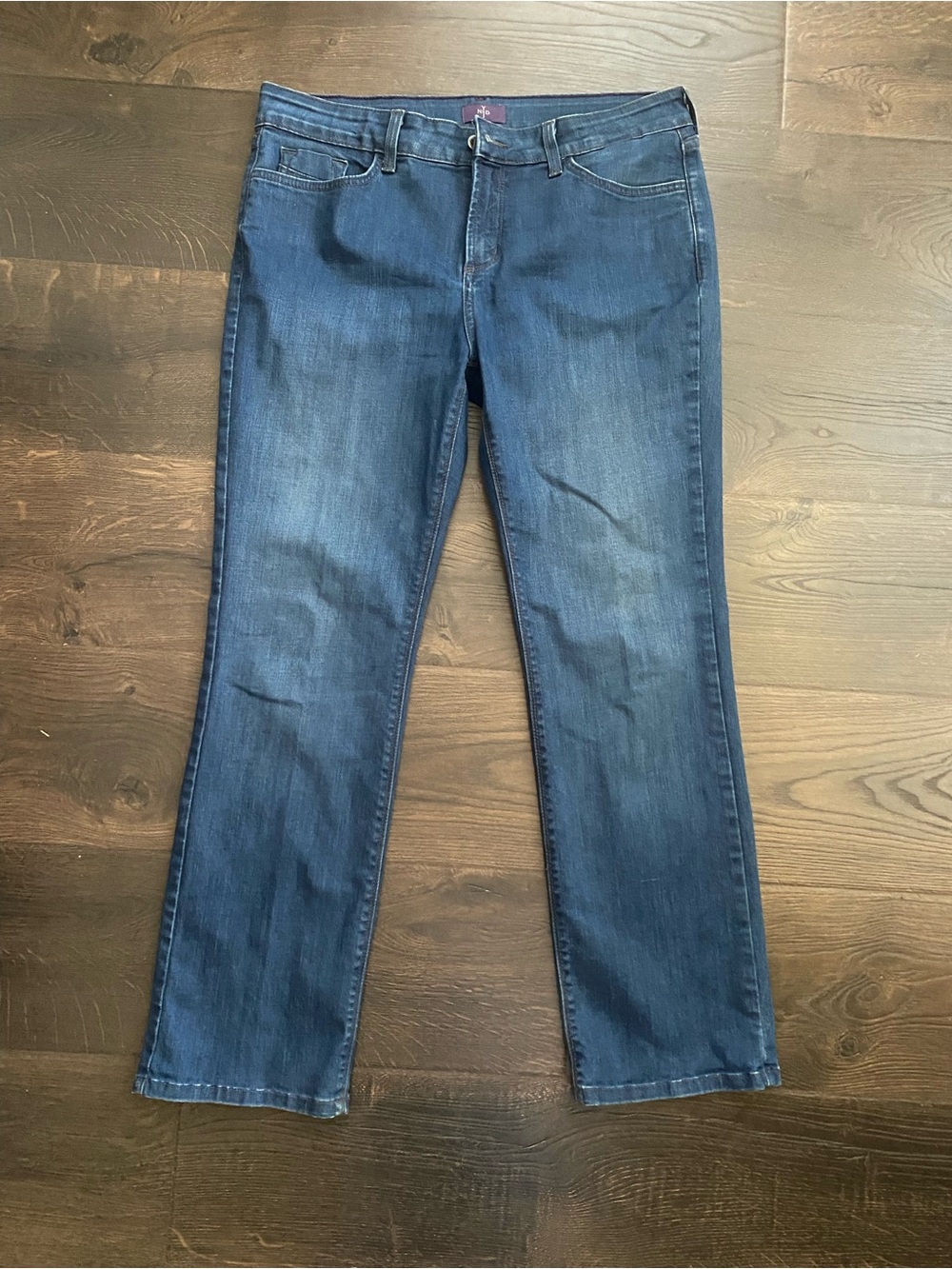 NYDJ Marilyn Straight Valen Jeans Women’s 12P Petite Medium Wash Lift Tuck Made